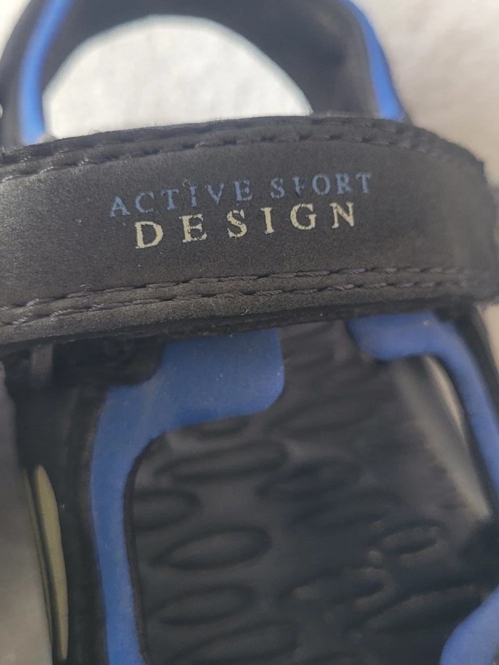 Men's Active Sport Design Sandals Black/Blue Adjustable Velco S 8 (bin 2)